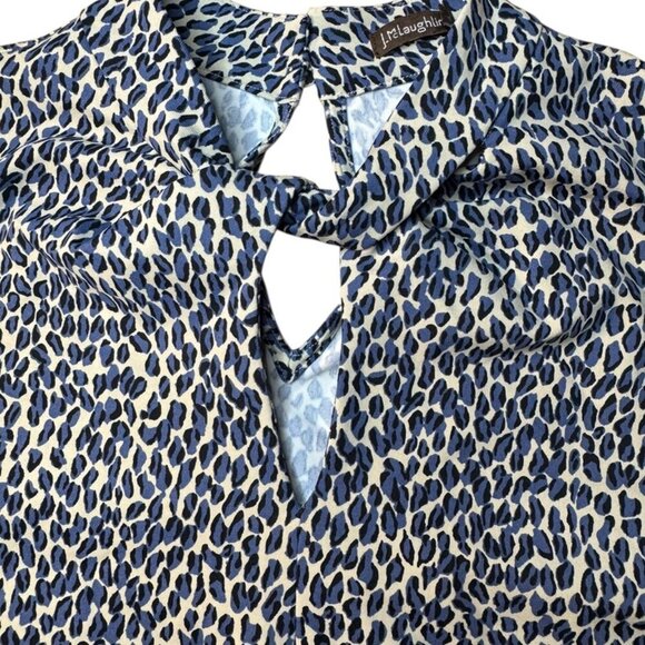J. McLaughlin blue leopard print blouse size small - Picture 6 of 13